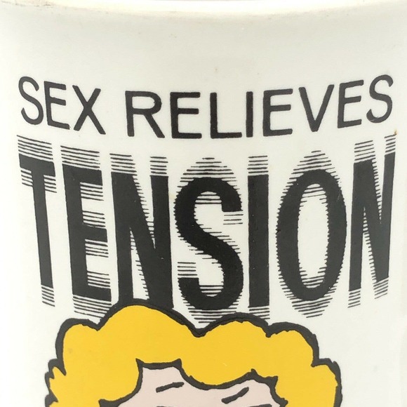 "SEX RELIEVES TENSION" Vintage coffee cup mug with Humorous Character RUST CRAFT - Picture 10 of 12